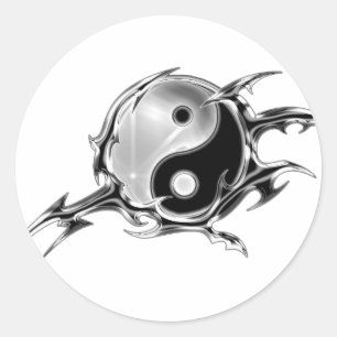 Sticker Rond Yin tribal Yang