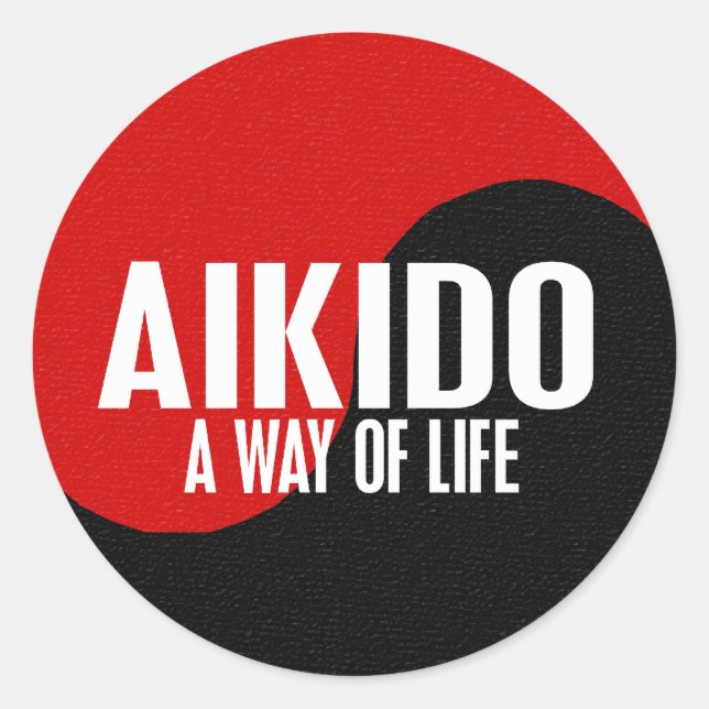 Sticker Rond Yin Yang Aikido 1 (Devant)