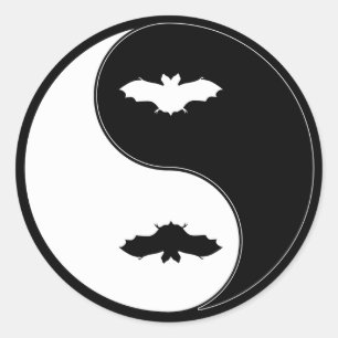 Sticker Rond Yin Yang Bat