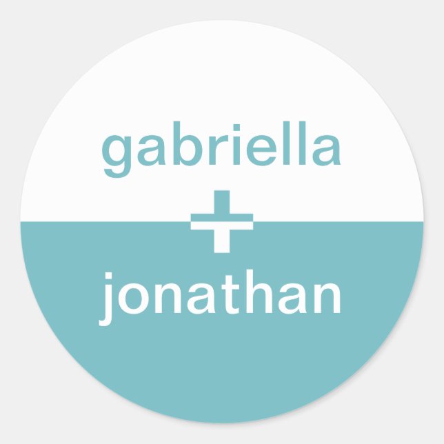 Sticker Rond Yin yang bleu turquoise plus nom personnalisé préf (Devant)