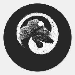 Sticker Rond Yin Yang Bonsai