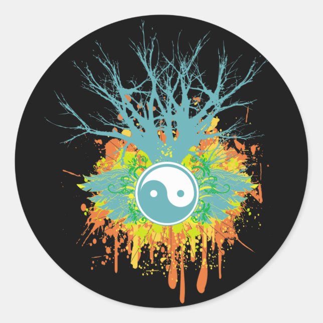 Sticker Rond Yin Yang Chaos (Devant)