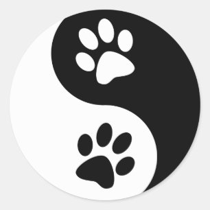 Sticker Rond Yin Yang Chig Paws