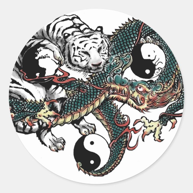 Sticker Rond Yin Yang Design (Devant)