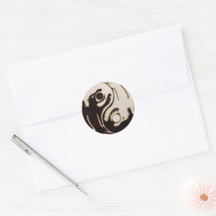 Sticker Rond Yin yang Double Dragon
