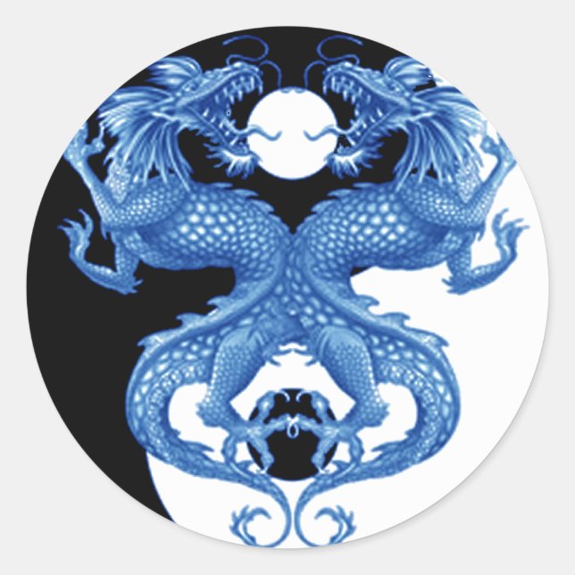 Sticker Rond Yin Yang Dragon 2 (Devant)