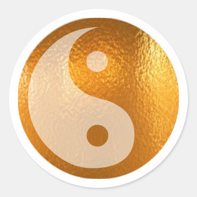 STICKER ROND YIN YANG GOLD (Devant)