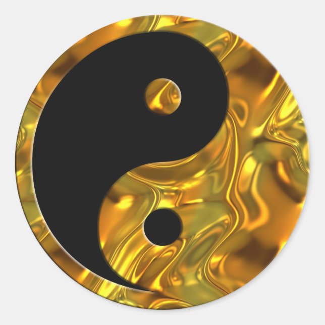 Sticker Rond Yin & Yang GOLD | noir (Devant)