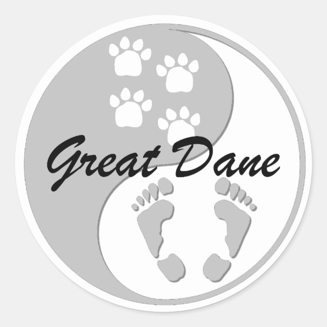 Sticker Rond yin yang grand dane (Devant)
