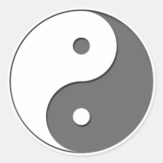Sticker Rond Yin Yang - gris 1