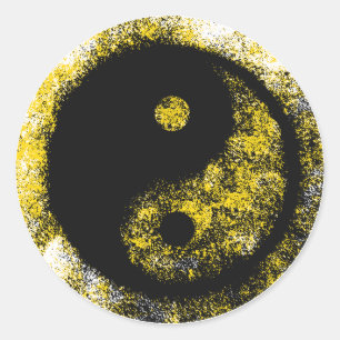 Sticker Rond Yin Yang Jaune Noir Le MUSÉE Zazzle Cadeaux