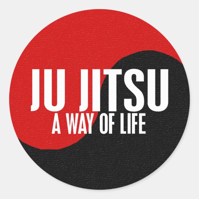 Sticker Rond Yin Yang JU JITSU 1 (Devant)