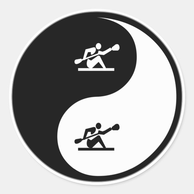 Sticker Rond Yin Yang Kayak (Devant)