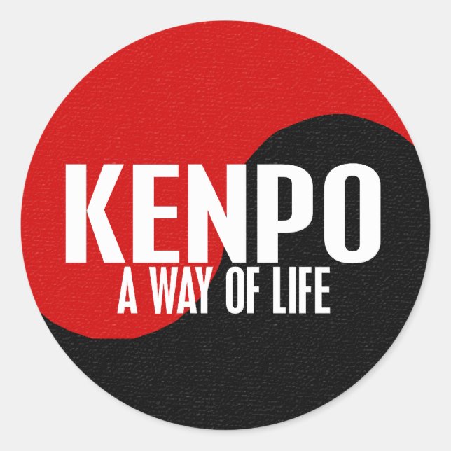Sticker Rond Yin Yang Kenpo (Devant)