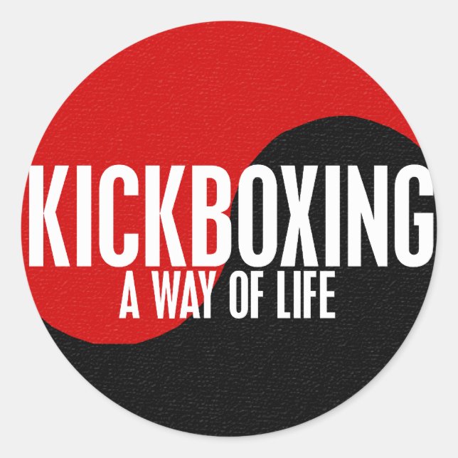 Sticker Rond Yin Yang Kickboxing 1 (Devant)