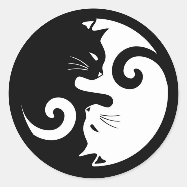 Sticker Rond Yin Yang Kitties (Devant)