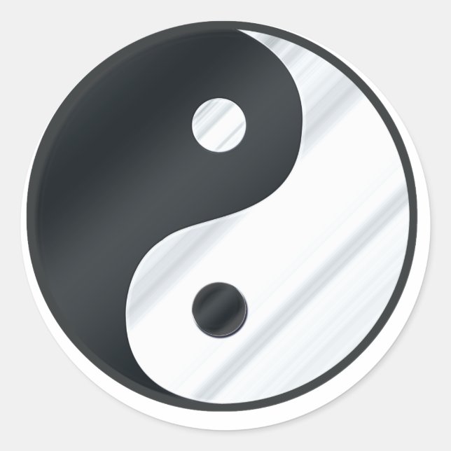 Sticker Rond Yin Yang Metal (Devant)