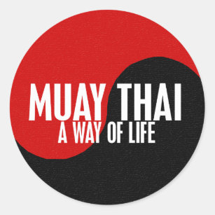 Sticker Rond Yin Yang Muay 1 thaïlandais