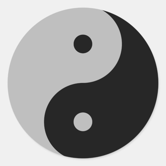 Sticker Rond Yin Yang - noir (Devant)