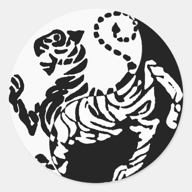 STICKER ROND YIN YANG SHOTOKAN TIGER (Devant)