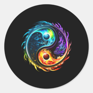 Sticker Rond Yin Yang, Taoïsme, Tai Chi, Qi Gong, Polarité, Dua