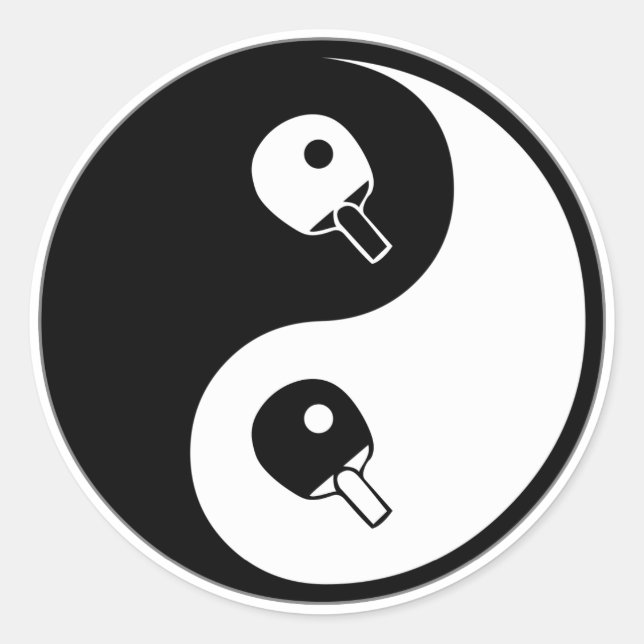 Sticker Rond Yin Yang Tennis De Table (Devant)