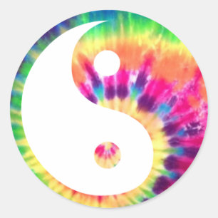 Sticker Rond Yin-Yang Tie Dye