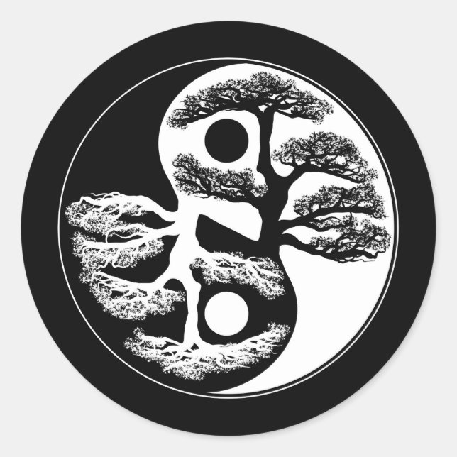 Sticker Rond Yin Yang Tree (Devant)
