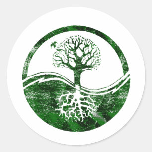 Sticker Rond Yin Yang Tree