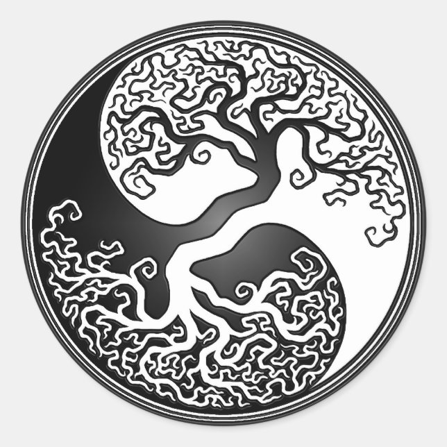 Sticker Rond Yin Yang Tree (Devant)