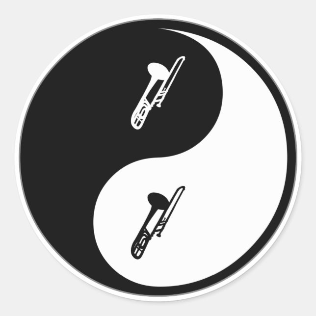 Sticker Rond Yin Yang Trombone (Devant)