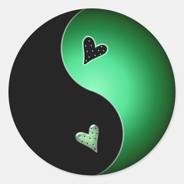 Sticker Rond yin yang vert (Devant)