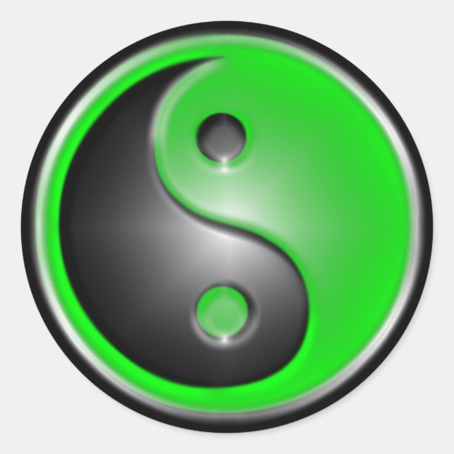 Sticker Rond Yin Yang vert (Devant)