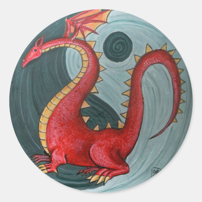 Sticker Rond Ying Yang Dragon (Devant)