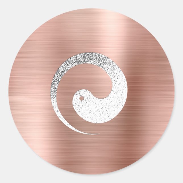 Sticker Rond Ying Yang Symbole Balance Grey Blush Pace Spiritue (Devant)