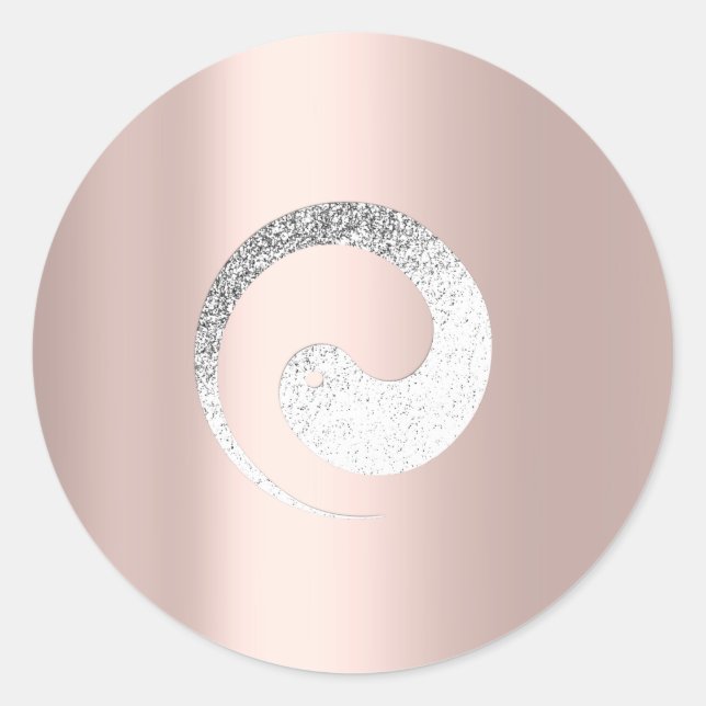 Sticker Rond Ying Yang Symbole Balance Rose gris Pace Spirituel (Devant)
