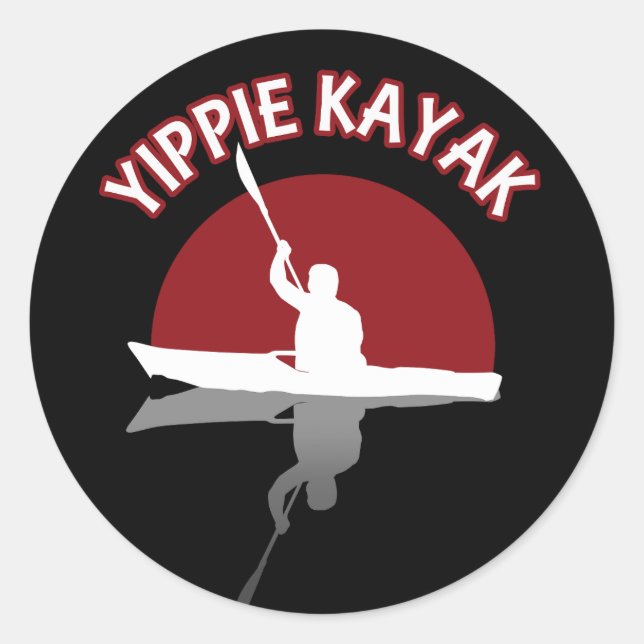 Sticker Rond Yippie Kayak (Devant)