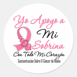 Sticker Rond Yo Apoyo a Mi Sobrina - Cáncer de Mama
