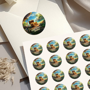 Sticker Rond Yo Ho Ho ! Anniversaire des garçons pirates à l'îl