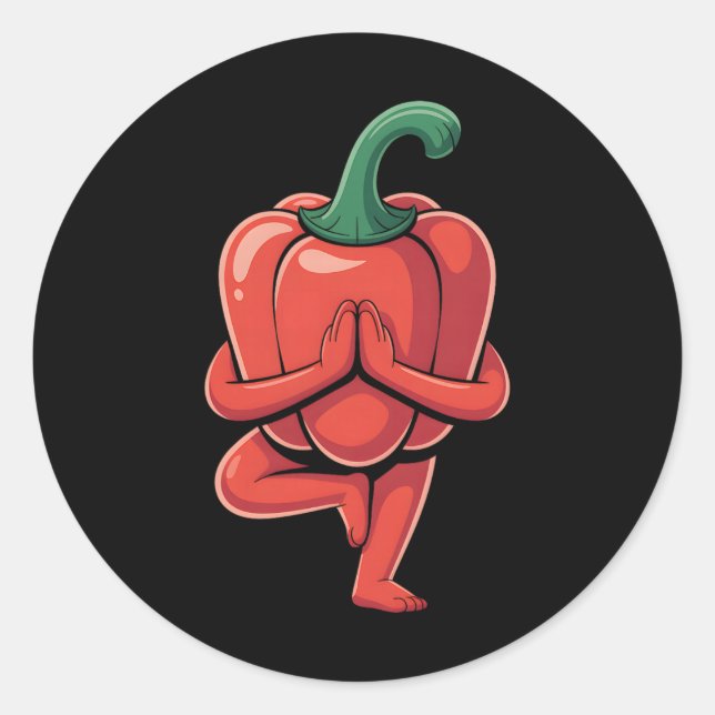 Sticker Rond Yoga au poivron (Devant)
