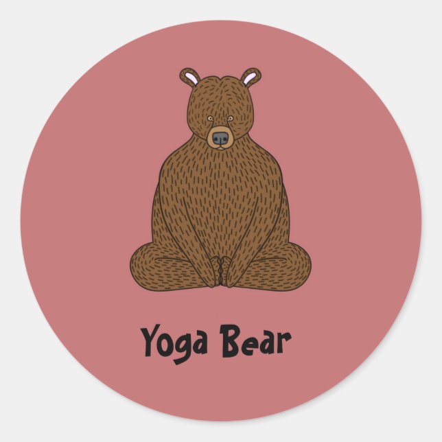 Sticker rond "Yoga Bear" (Devant)