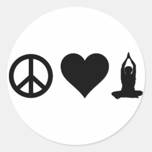 Sticker Rond Yoga d'amour de paix