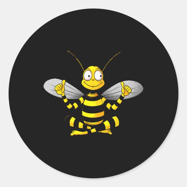 Sticker Rond Yoga des abeilles  (Devant)
