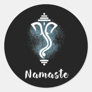 Sticker Rond Yoga Ganesha Chakra Namaste Énergie Lotus Karma Om