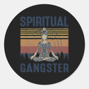 Sticker Rond Yoga Gangsters spirituels Yoga
