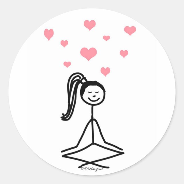 Sticker Rond Yoga Girl (Devant)