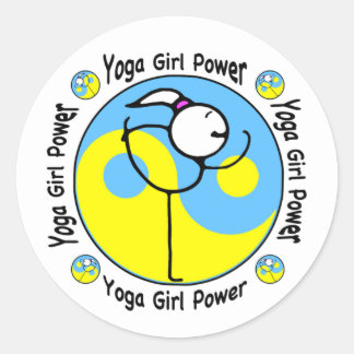 Sticker Rond Yoga Girl Power Logo