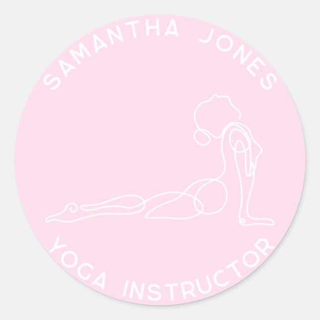 Sticker Rond Yoga instructeur yogi pose entreprise studio moder (Devant)