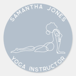 Sticker Rond Yoga instructeur yogi pose entreprise studio moder