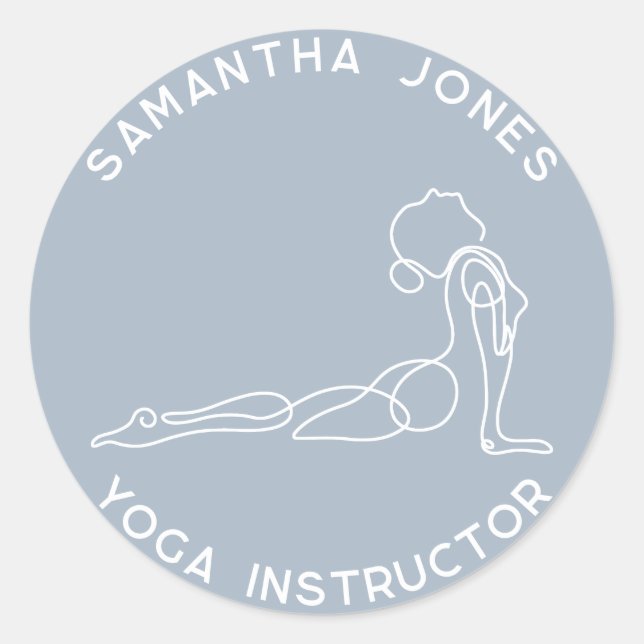 Sticker Rond Yoga instructeur yogi pose entreprise studio moder (Devant)